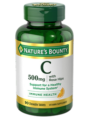 Nature's Bounty C-500 مع ثمر الورد، 90 قرصًا قابلاً للمضغ