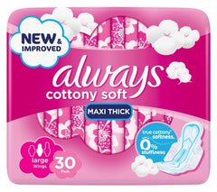 Always Cotton Soft Maxi Thick Sanitary Pads, 30 Pieces