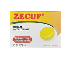 Zecuf Herbal Cough Lozenges Relieves Cough Soothes Throat Honey Lemon 24 Lozenges