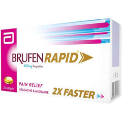 Brufen Rapid 400Mg Ibuprofen Pain Relief 2X Faster 20 Softgels