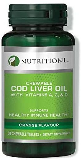 Nutritionl chewable cod liver oil with vitamins A, C, & D