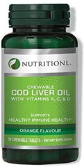 Nutritionl chewable cod liver oil with vitamins A, C, & D