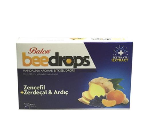 Balen Bee Drops Herbal Lozenges Mandarin Flavor with Ginger, Turmeric & Juniper Extracts 24 per pack