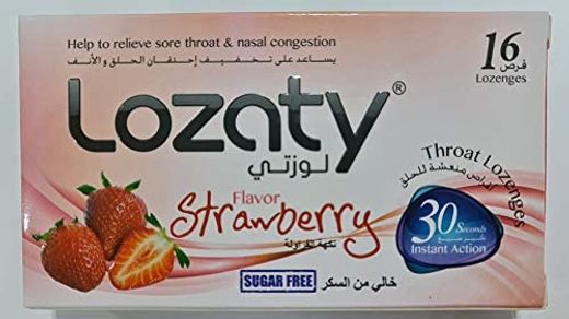 Lozaty Throat Lozenges Strawberry Sugar Free 16's