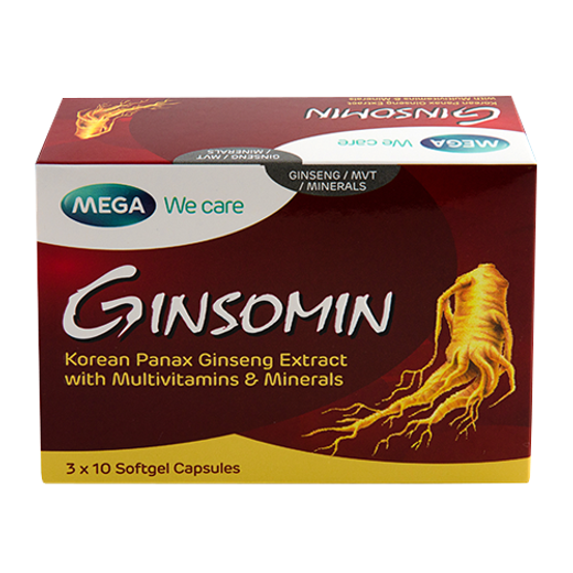 Ginsomin Fatigue & Stress Relief Multivitamin Supplement 30 Softgels