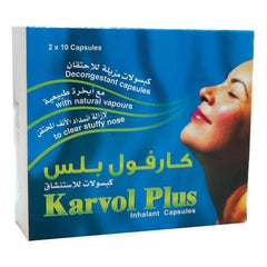 Karvol Plus Decongestant Inhalant Capsules with Natural Vapors for Stuffy Noses (20 Capsules)