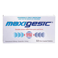 Maxigesic Double Action Pain & Fever Relief Tablets 32 Film Coated Tablets