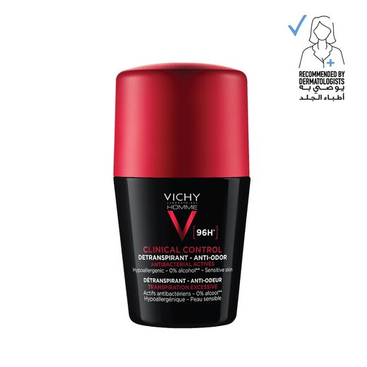 Vichy 96 Hour Clinical Control Deodorant for Men, 50ml