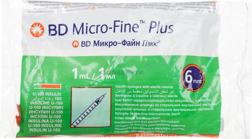 Bd Micro-Fine Plus Insulin Syringe, 1m, 1ml