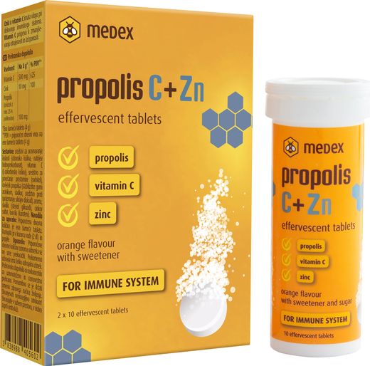 Medex Propolis C+Zn Tablets, 20 Counts