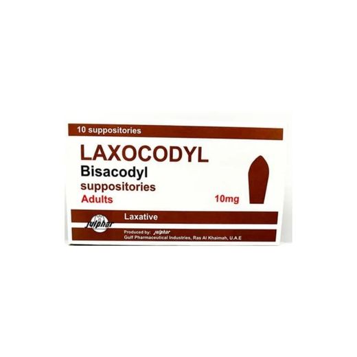 Julphar Laxocodyl Suppositories for Adults Bisacodyl 10Mg, 10 Suppositories