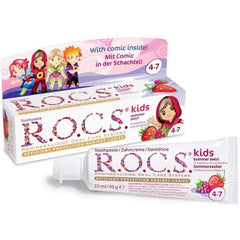 Rocs Kids 4 7 Efficient Protection Against Caries With Summer Swirl Toothpaste 45 Gm