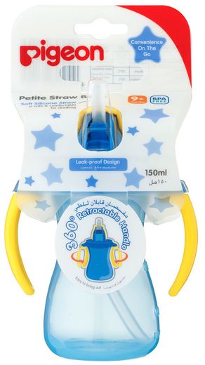 Pigeon Petite Straw Bottle 150Ml Blue +9 Months