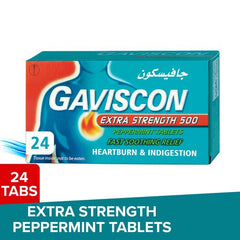 Gaviscon Extra Strenght 500 Peppermint Tablets, 24 Tablets