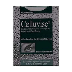 Celluvisc 1% Lubricant Eye Drops Sterile Single Use Containers, 30x0.4ml