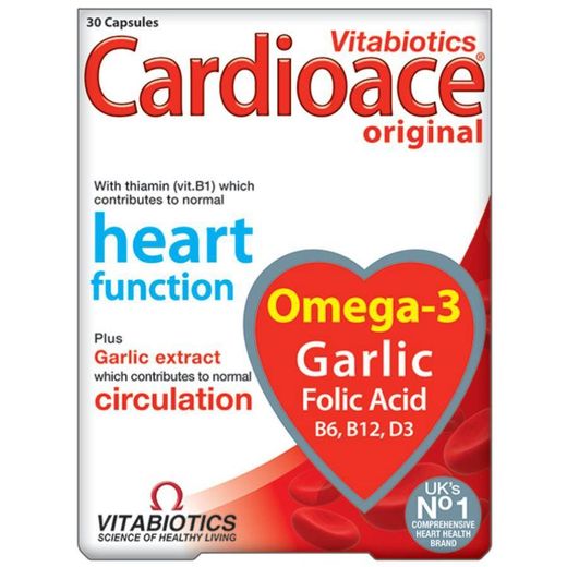 Vitaboitics Cardioace Original Heart Function Omega-3 Garlic Folic Acid Capsules 30 Pieces