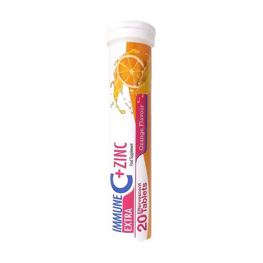 Immune Extra C+ Zinc Orange Flavor Effervescent, 20 Tablets