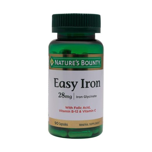 Nature's Bounty Easy Iron Glycinate 28mg Mineral Supplement - gluten free 30 capsules