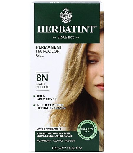 Herbatint Permanent Hair Color Gel 8N Light Blonde - vegan, ammonia free, paraben free 1 pack