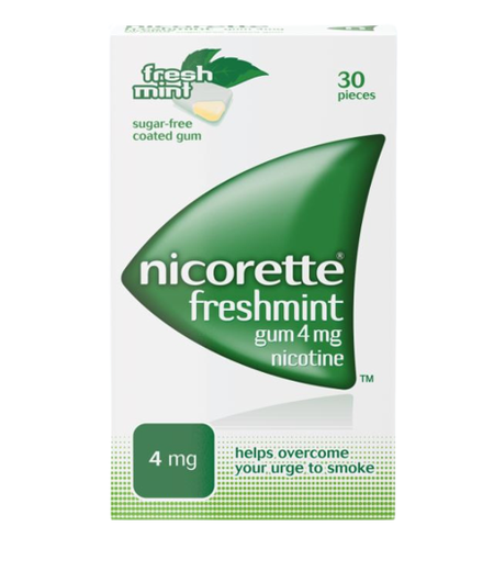 Nicorette Freshmint Gum 4 mg 30 Pieces