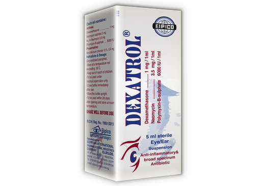 Dexatrol Sterile Anti-Inflammatory & Broad Spectrum Antibiotic Eye & Ear Drop, 5ml