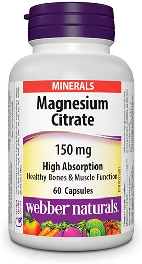 Webber Naturals , Magnesium Citrate 150Mg Capsules, 60 Counts