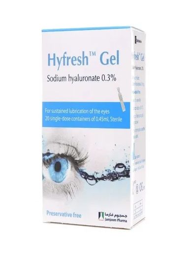 Hyfresh 0.3% Sodium Hyaluronate Sterile Lubricating Eye Gel - Preservative Free, 20x0.45ml