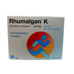 Rhumalgan K Diclofenac Potassium 50 Mg Powder Sachets, 30 Count