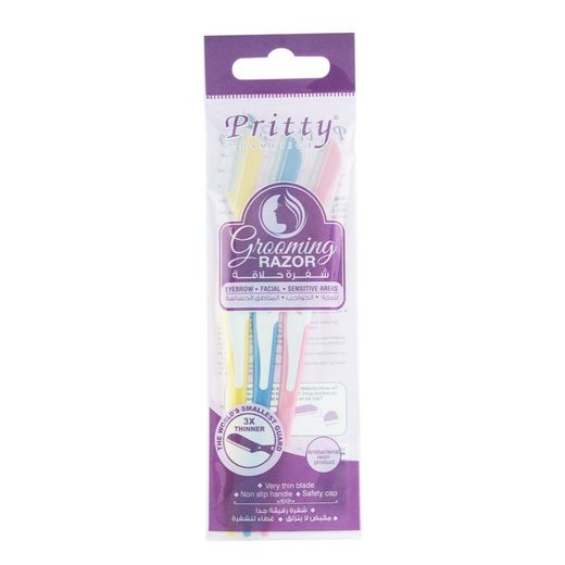 Pritty Eye Brow Razor - Blue, 3 Pieces