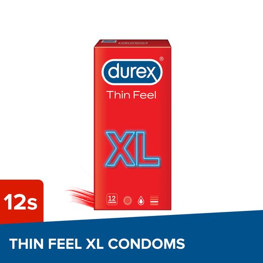 Durex Thin Feel XL Condoms for Men, 12 Pieces