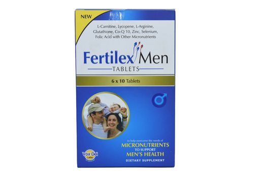 Vox Dei Labs Fertilex Men Tablets L-Carnitine, Lycopene, L-Arginine, Glutathione, Co-Q 10, Zinc, Selenium, Folic Acid with Other Micronutrients, 6x10 Tablets