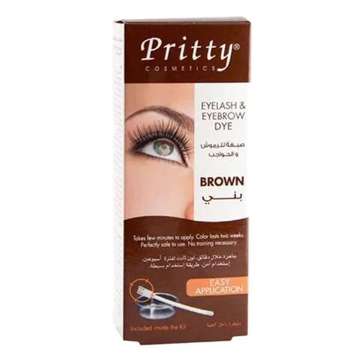 Pritty Eyelash and Eyebrow Dye Brown Kit