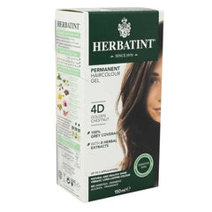 Herbatint Permanent Hair Color Gel 4D Golden Chestnut - vegan, ammonia free, paraben free 1 pack