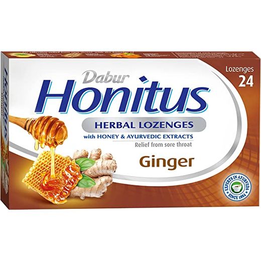 Dabur Honitus Ginger Herbal Lozenges, 24 Pieces