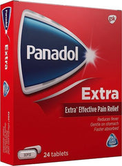 Panadol Extra Effective Pain Relief Reduces Fever, Gentle on Stomach Faster Absorbed 24 Tablets