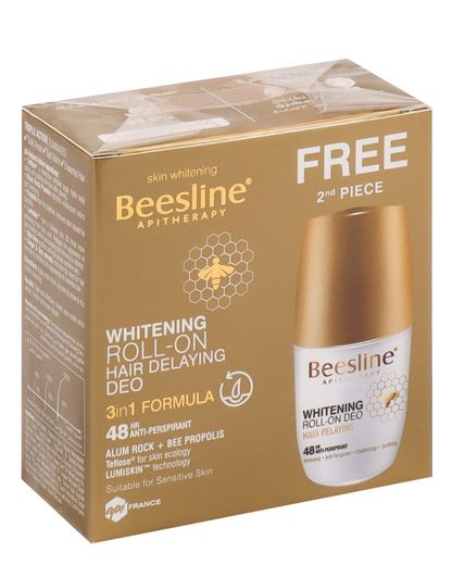 Beesline Whitening RollOn Deodorant Hair Delaying 50Ml Promo Pack (1+1)