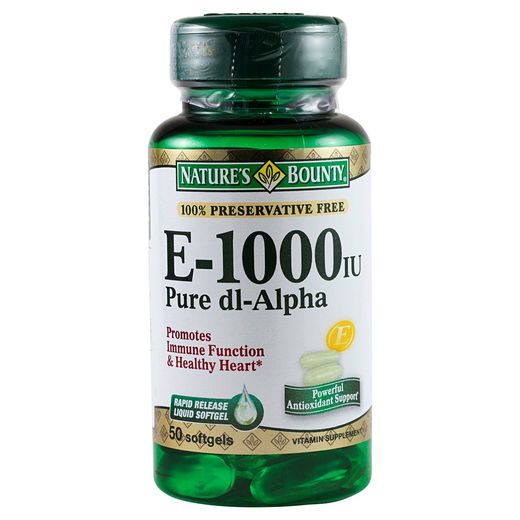 Nature's Bounty Vitamin E 1000IU Softgels 50's