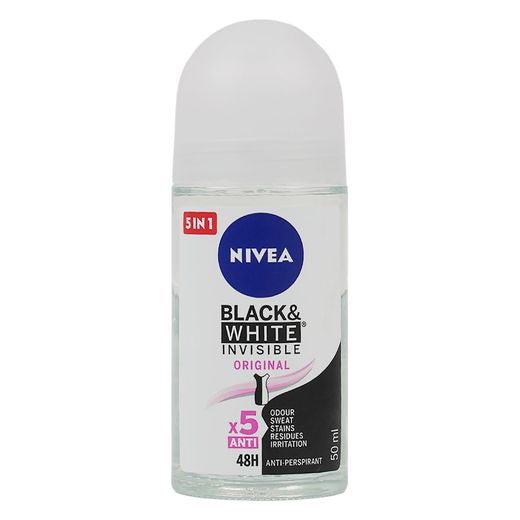 NIVEA Antiperspirant Roll-on for Women Black & White Invisible Protection Original 50 ml