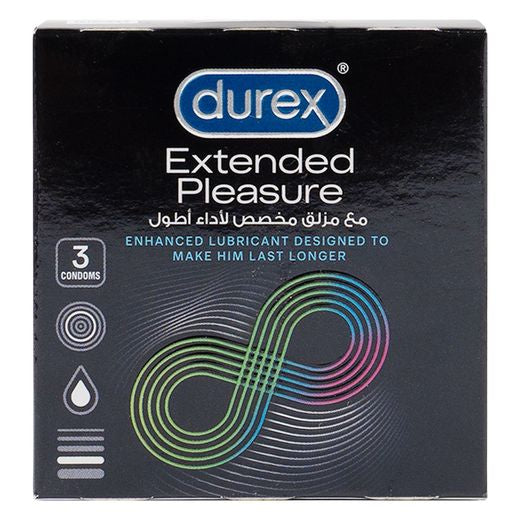 Durex Extended Pleasure Condoms for Men, 3 Pieces