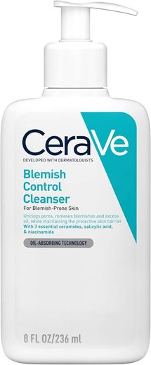 CeraVe Blemish Control Cleanser Face Wash For Acne & Blemish Prone Skin with 2% Salicylic Acid, Niacinamide and Ceramides, 236ml