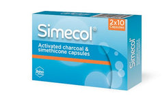 Simecol Activated Charcoal & Simethicone Capsules, 2x10 Capsules