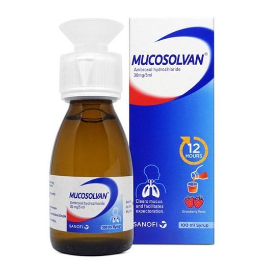 Mucosolvan 30mg/5ml Ambroxol Hydrochloride Cough Syrup Strawberry Flavor 100 ml