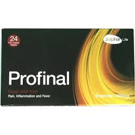 Profinal Rapid Relief From Pain Inflammation & Fever With Ibuprofen 400Mg 24 Tablets