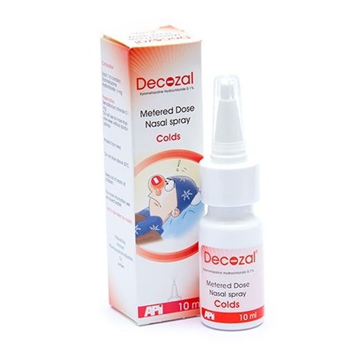 Decozal 0.1% Xylometazoline Hydrochloride Nasal Spray For Colds 10 Ml