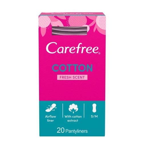 Carefree Normal with Cotton Extract Panty Liners, 20 Count