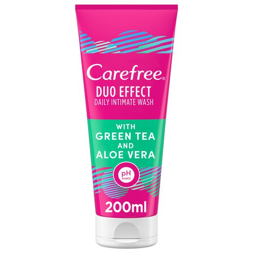 Carefree Daily Intimate Wash Duo Effect with Green Tea and Aloe Vera, 200ml