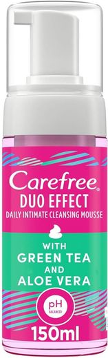 Carefree Mousse Duo Effect with Green Tea & Aloe Vera, 150ml