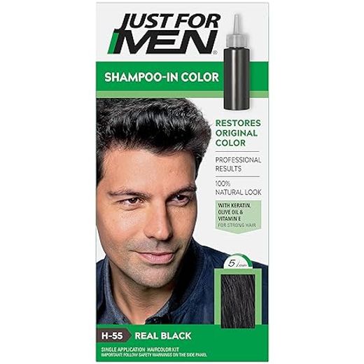 Just For Men Shampoo In Hair Color - H55 Real Black, 28.4g