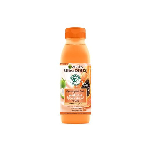 Garnier Ultra Doux Repairing Papaya Hair Food Shampoo for Damaged Hair, 350ml