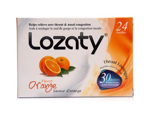 Lozaty Orange Throat Lozenges, 24 Lozenges